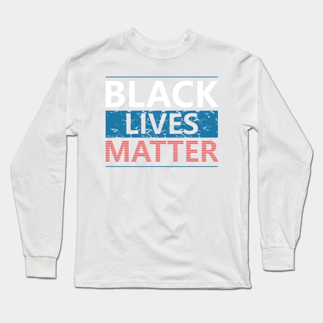 Black Lives Matter USA Flag Long Sleeve T-Shirt by Golden Eagle Design Studio